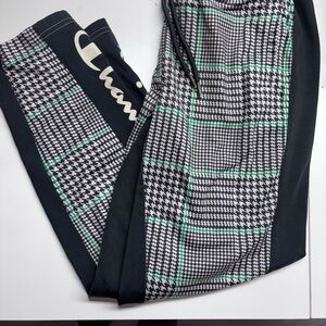 Champion Houndstooth Plaid Pants with Green Accents